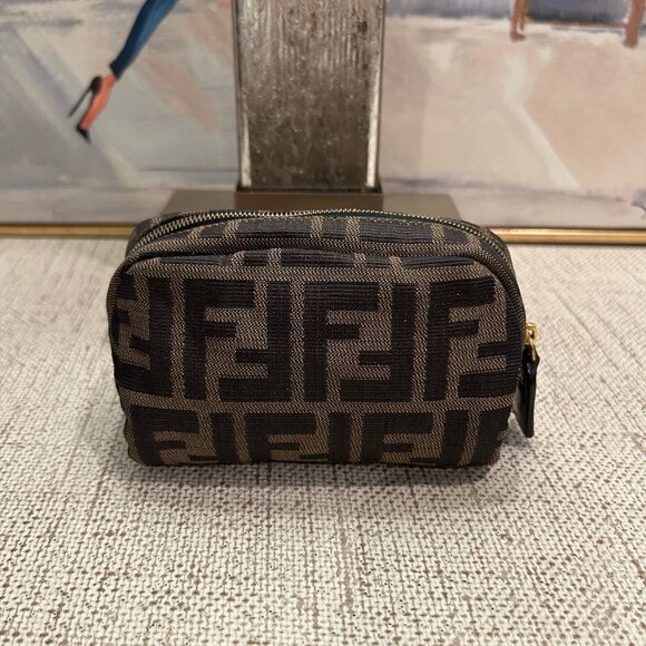 Authentic Fendi FF Vintage Zucca Canvas Mini Bag/Pouch/Cosmetic - Picture 2 of 7